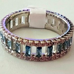 Bomb Party Ring-Bright Lights. Blue Topaz Cubic Zirconia